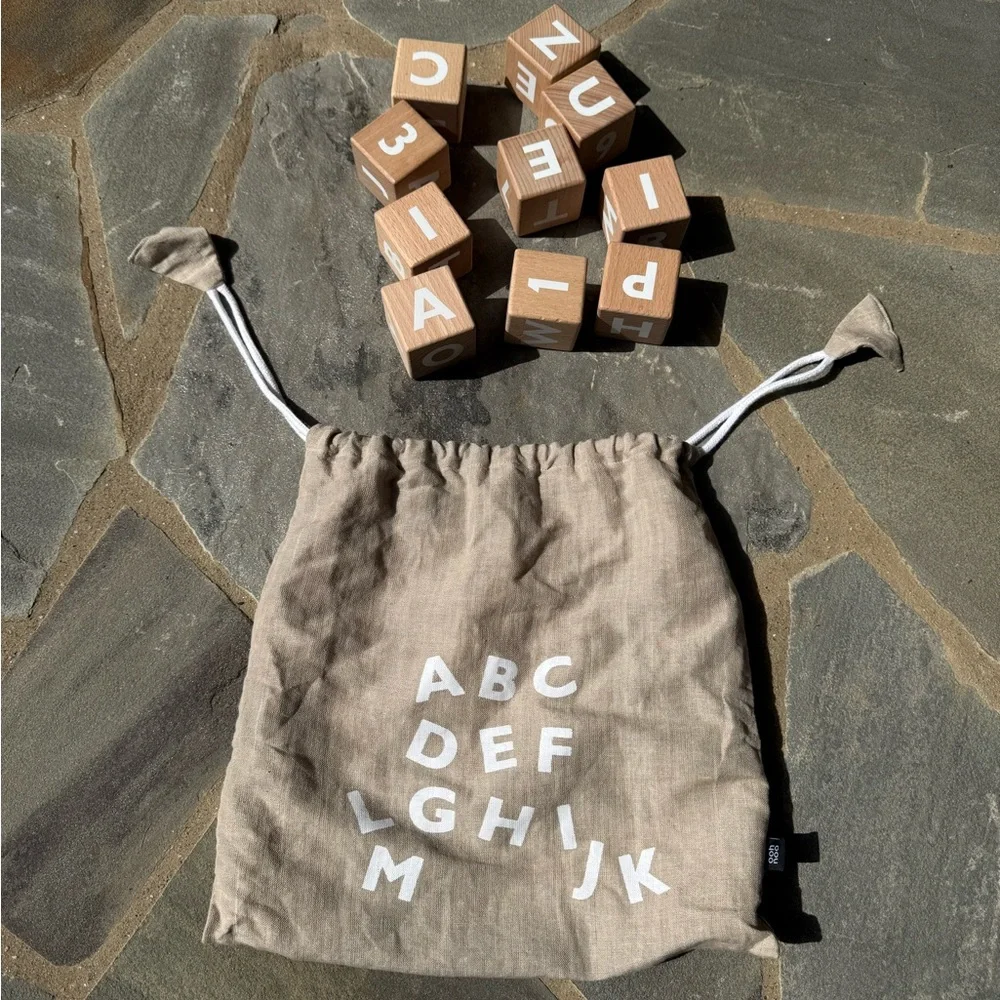 OOH NOO -Wooden Alphabet Blocks in White